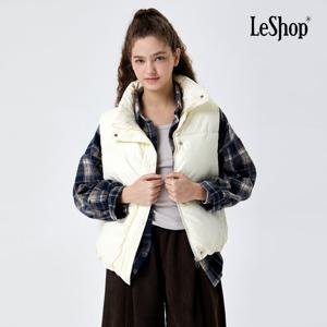 르샵  페이크 레더 하이넥 패딩 베스트 (BP9VT019A)