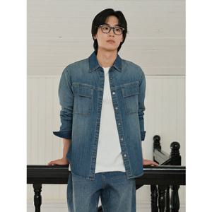 [폴햄] 남성 플랩 포켓 데님 셔켓 PHF4WC1049