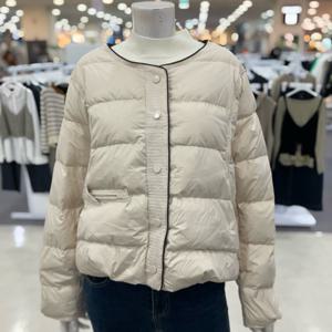 [숲]모먼트 배색 라운드넥 덕다운 숏 점퍼 OBAPAR2