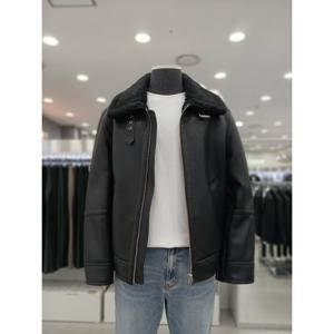 [앤드지]25F/W 루즈핏 비건 카라 무스탕 아우터 HZF4LJ1103_GN