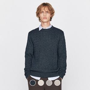 [지오다노/본사] 055921 5gg 울 꽈배기 크루넥 니트 스웨터