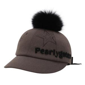 파리게이츠골프모자 NQC 521D4CP002_BR 여성 폭스 퍼 탈착 리본 캡
