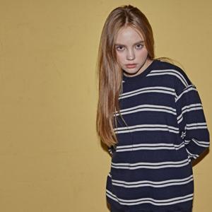 [구김스]1232_NV 스트라이프 맨투맨 (G18SMMT104)