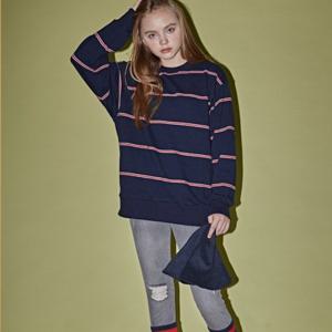 [구김스]1231_NV 스트라이프 맨투맨