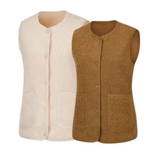 콜핑 여성 플리스 라운드 등산 조끼 부클 보온베스트