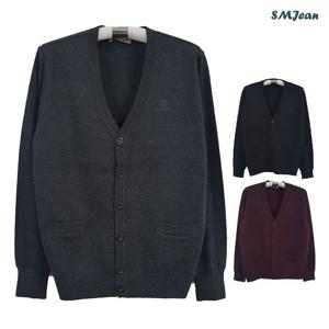 [에스엠진]SMJ1404 울혼방 니트 가디건 버튼 집업 가디건 중년