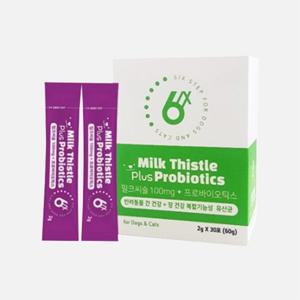 식스스텝 밀크씨슬 플러스 프로바이오틱스 강아지 영양제 강아지 간식