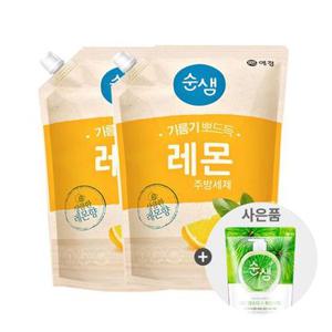 [애경]순샘 레몬 주방세제 1L리필 2개+피톤치드 200ml