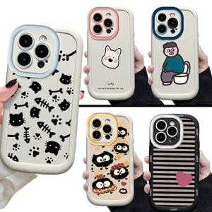 갤럭시s25 s24 s23 예쁜 캐릭터 커플 디자인 실리콘 범퍼 케이스