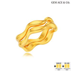 제메이스 24K순금 웨이브 쌍반지 세트+24K순금 골드바 2종