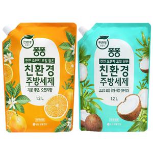 [엘지생활건강]퐁퐁 친 환경 주방세제 오렌지/코코넛 1.2L 택1