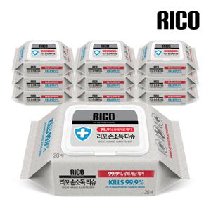 리꼬 손소독티슈 캡형 20매 x 10팩