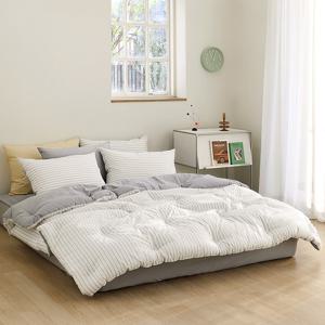 [파르페by알레르망] 마일드 40수 워싱면 차렵이불세트Q (그레이)