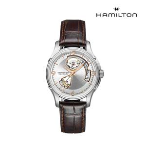 [해밀턴]H32705551 재즈마스터 오픈하트 42mm 실버/브라운 가죽 남성 시계