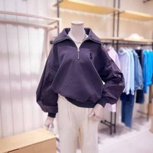 [시에로]SJ1TSFDB302_속기모 반집업 카라 맨투맨 티셔츠