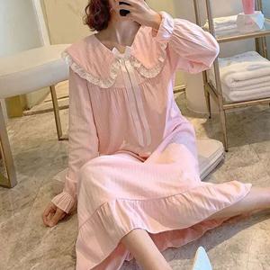 카라 레이스 원피스 잠옷 파자마 홈웨어 롱기장