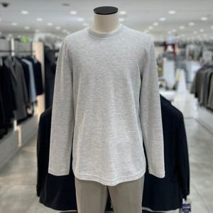 [지오지아]와플 조직 라운드넥티 기본티_ABE4TR1101_LGR_DG