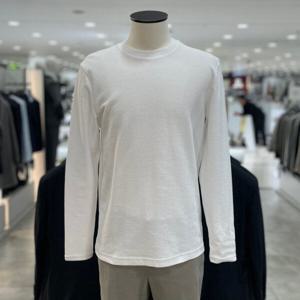 [지오지아]와플 조직 라운드넥티 기본티_ABE4TR1101_WT_DG