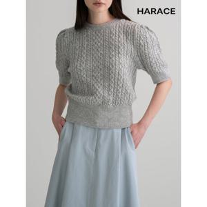 [헤레이스]퍼프 꽈배기 니트_YMSH25SS369
