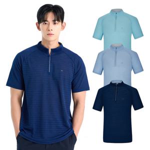 콜핑 남성 하이쿨 경량 스트라이프 등산 반팔 반집업 냉감 티셔츠 KSC490VT1M