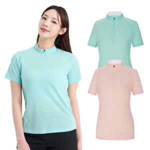 콜핑 여성 하이쿨 경량 스트라이프 등산 반팔 반집업 냉감 티셔츠 KSC490VT1W