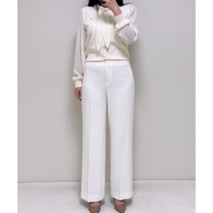 [꼼빠니아]봄여름 화이트 세미와이드핏 슬랙스 팬츠AFU3WPL010WH