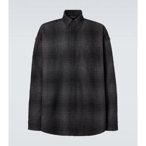 발렌시아가 체크 울 블렌드 플란넬 셔츠 P01010125