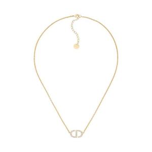 디올 쁘띠 CD 네클리스 골드 피니쉬 메탈 실버 톤 크리스탈 N2241WOMCY-D03S