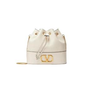 발렌티노 브이로고 시그니쳐 나파 체인 미니 버킷백 라이트 아이보리 P0T83HPFI16