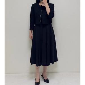 [꼼빠니아]봄여름 7부 크롭자켓 셋업 미디롱원피스AFU4WOP520BK