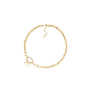 디올 디퓨전 네클리스 골드 피니쉬 메탈 어 화이트 레진 펄 앤 실버톤 크리스탈 N2842WOMCY-D03S