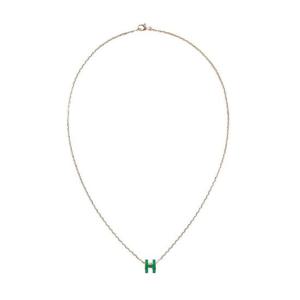 에르메스 미니 팝아슈 펜던트 로즈 골드 하드웨어   말라카이트 H147992FO83