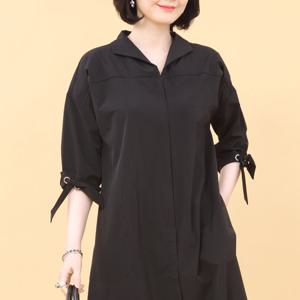 [애비뉴투지]윙카라 히든지퍼 칠부 봄 여름 롱 원피스 K04312