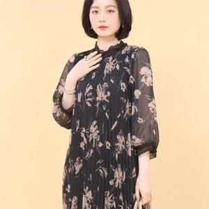 [애비뉴투지]브랜드 쉬폰 플리츠 봄 여름 칠부 원피스 K04313