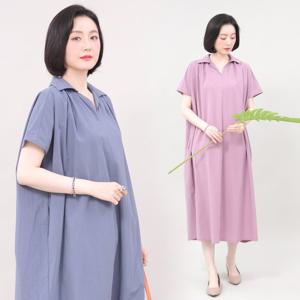 [애비뉴투지]오버사이즈 여름 반팔 항아리 롱 원피스 K04354