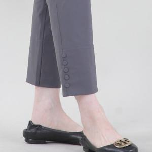 [애비뉴투지]단추장식 아이스 허리밴드 봄 여름 긴바지 P09421