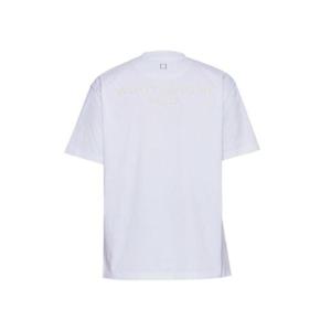 우영미 코튼 비즈 백로고 티셔츠 화이트   23FW W233TS09701W