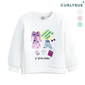 [컬리수]양면스팽글 맨투맨