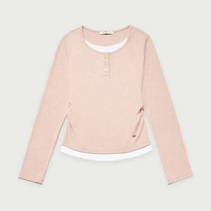 여성 웨일 헨리넥 슬림핏 레이어드 티셔츠_532(10530-131-604-45)