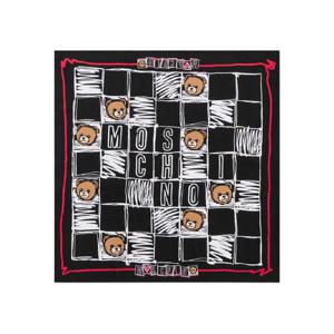 25 FW 모스키노 테디 베어 프린트 체크 스카프 Q050221D0M5842V TP441481971
