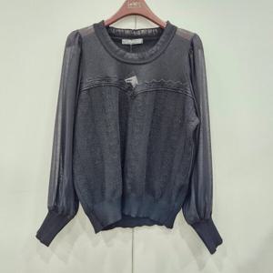 [르니앤맥코이]라운드 소매 시스루 배색 니트MM04KN102_US