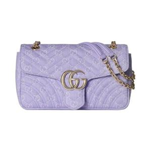 구찌 GG 마몽 미디움 숄더백 라일락 화이트 GG 데님 837213-FAETM-8653