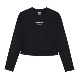 디스커버리 여성 크롭 슬림핏 긴팔티셔츠 DWRL41044BKS