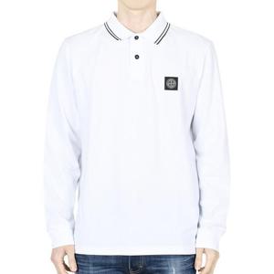 디몬트 스톤 남성 컴퍼스 로고 패치 코튼 PK긴팔(화이트) K1S15 22002SL S0018 V1001