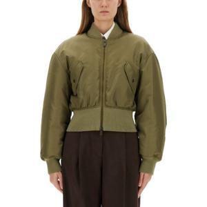 생로랑 나일론 리브드 커프 오버사이즈 봄버 재킷 820233 Y845W
