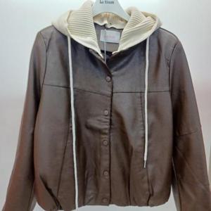 Latium HC06 크롭 라이더 레더 페이커 탈부착 후드 쟈켓형 벌룬가죽점퍼 T2533jp03B