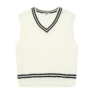 [에꼴리에]MARIO남아 케이블 배색 브이넥 니트 베스트 23A5001_IV