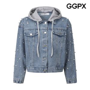GGPX  후드 탈부착 진주 데님 자켓 (GP9JK014F)
