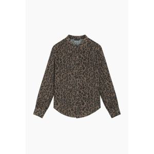 [시슬리]레오파드 프린트 밴드넥 블라우스 SAWS34561