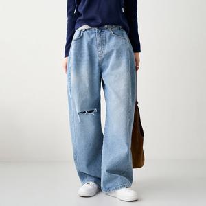 [피핀] 710905 디스트로이드 빈티지 투버튼 비조 와이드 진